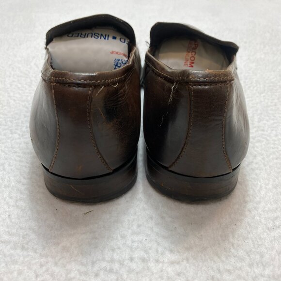 To Boot New York Loafers Shoes Mens 8 Brown Leather Slip On Made In Italy - Picture 5 of 12